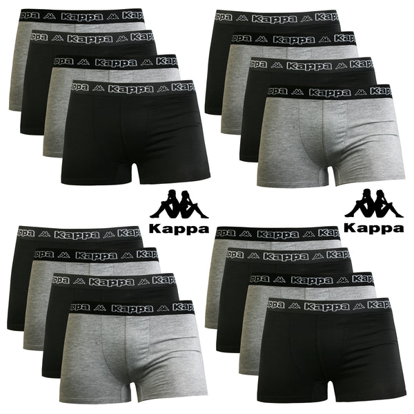 Kappa Boxershorts Retro Baumwolle Unterhose Unterwäsche Schwarz und Graumeliert