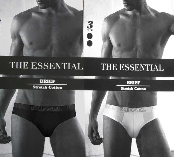 DIESEL 3er Pack Brief Slips Stretch Baumwolle mit Logo SFFP JADN 01