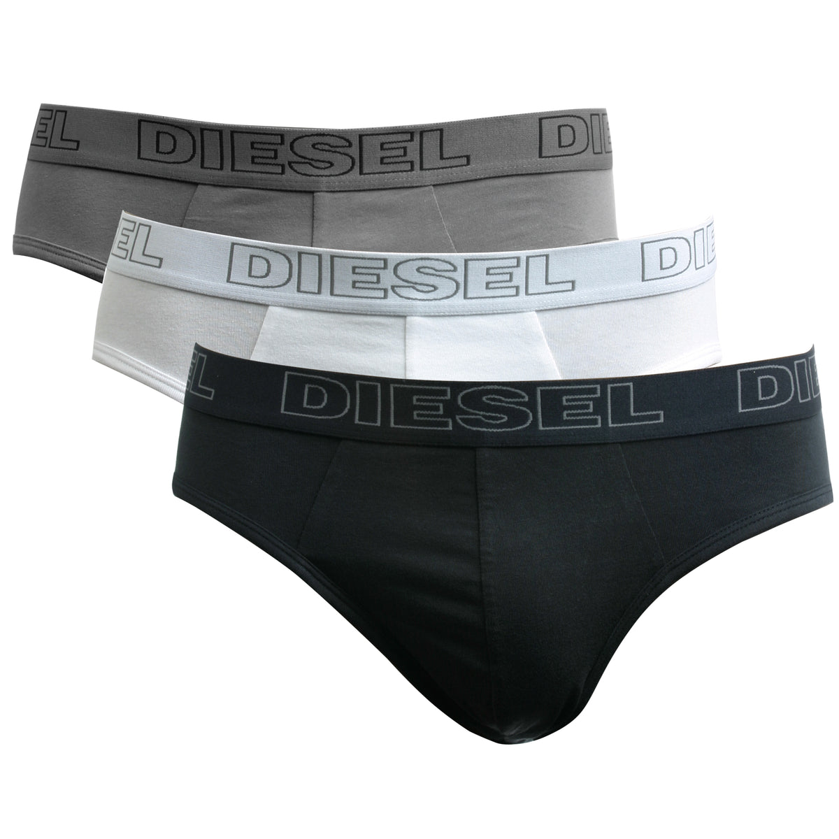 DIESEL 3er Pack Brief Slips Stretch Baumwolle mit Logo SFFP JADN 01
