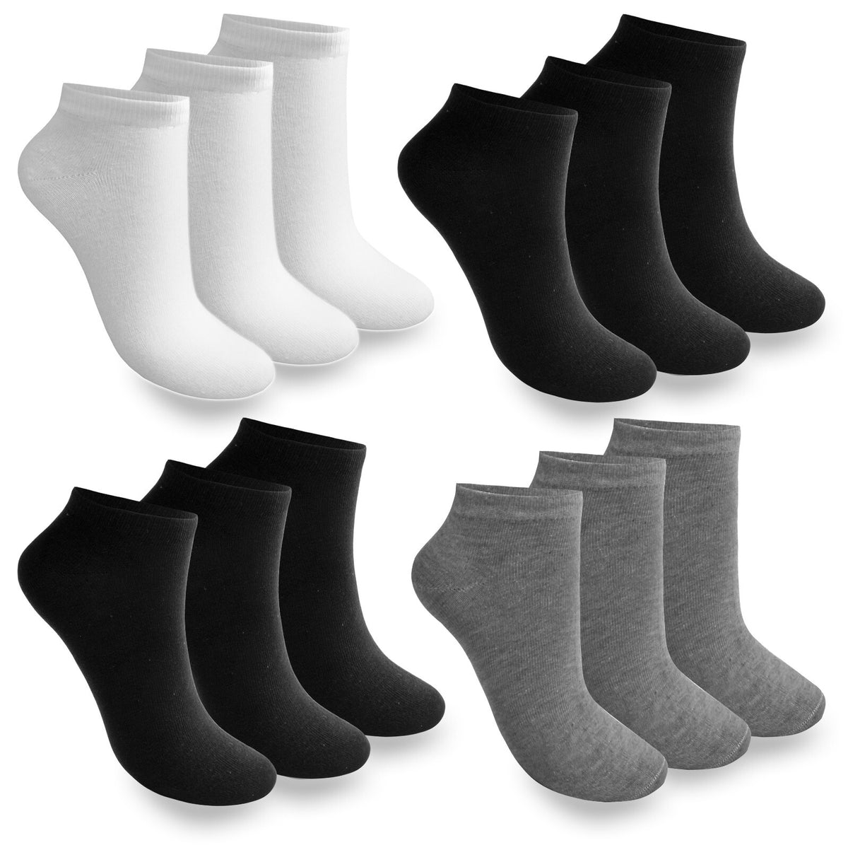 Sneacker Socken Freizeit Socken Baumwolle Weiss Schwarz Gemischt