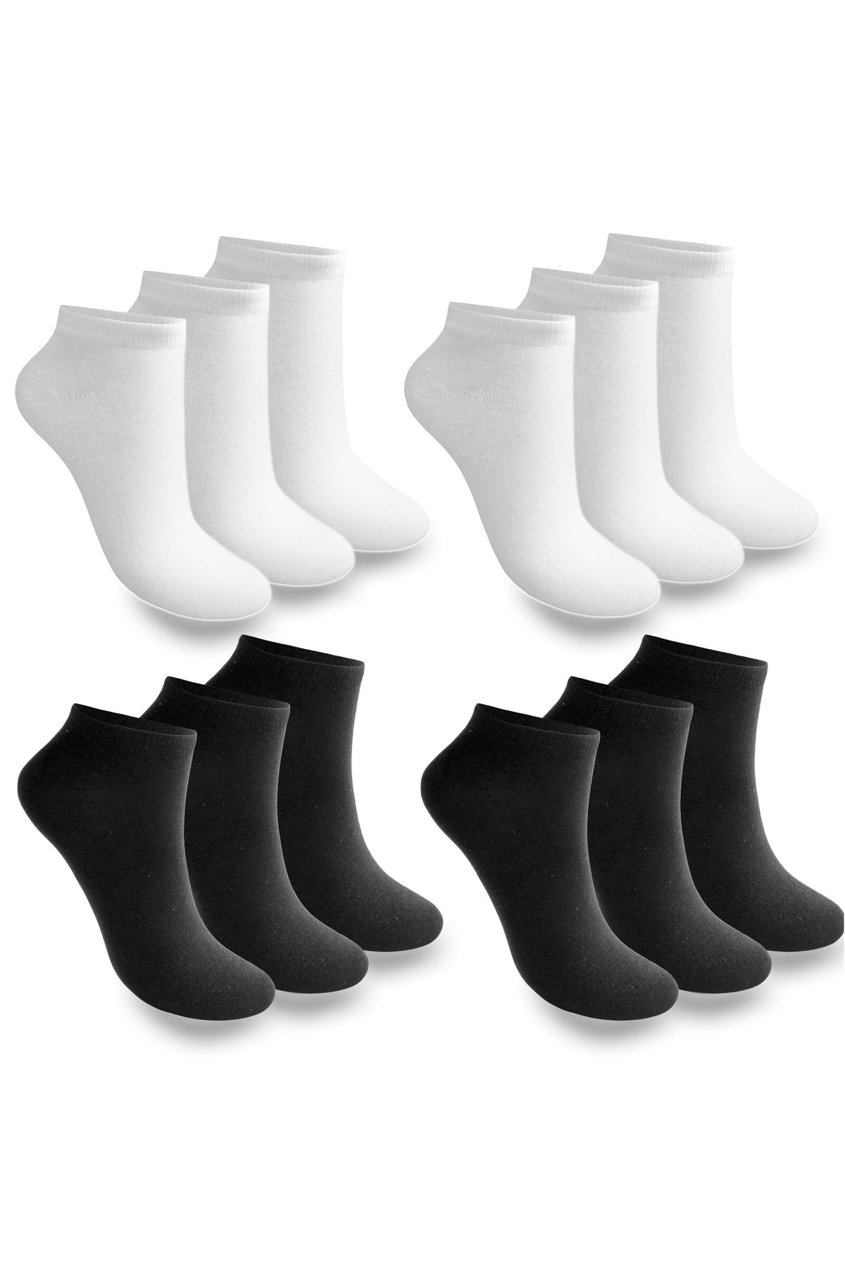Sneacker Socken Freizeit Socken Baumwolle Weiss Schwarz Gemischt