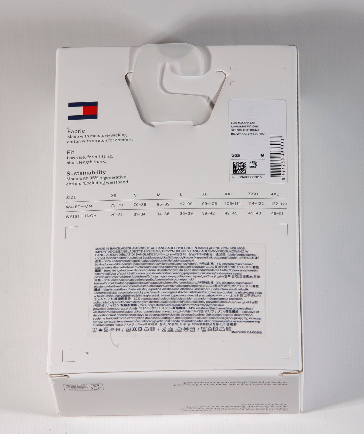 3er Pack TOMMY HILFIGER Boxershorts Low Rise Trunk Baumwolle UM0UM03752-0R8