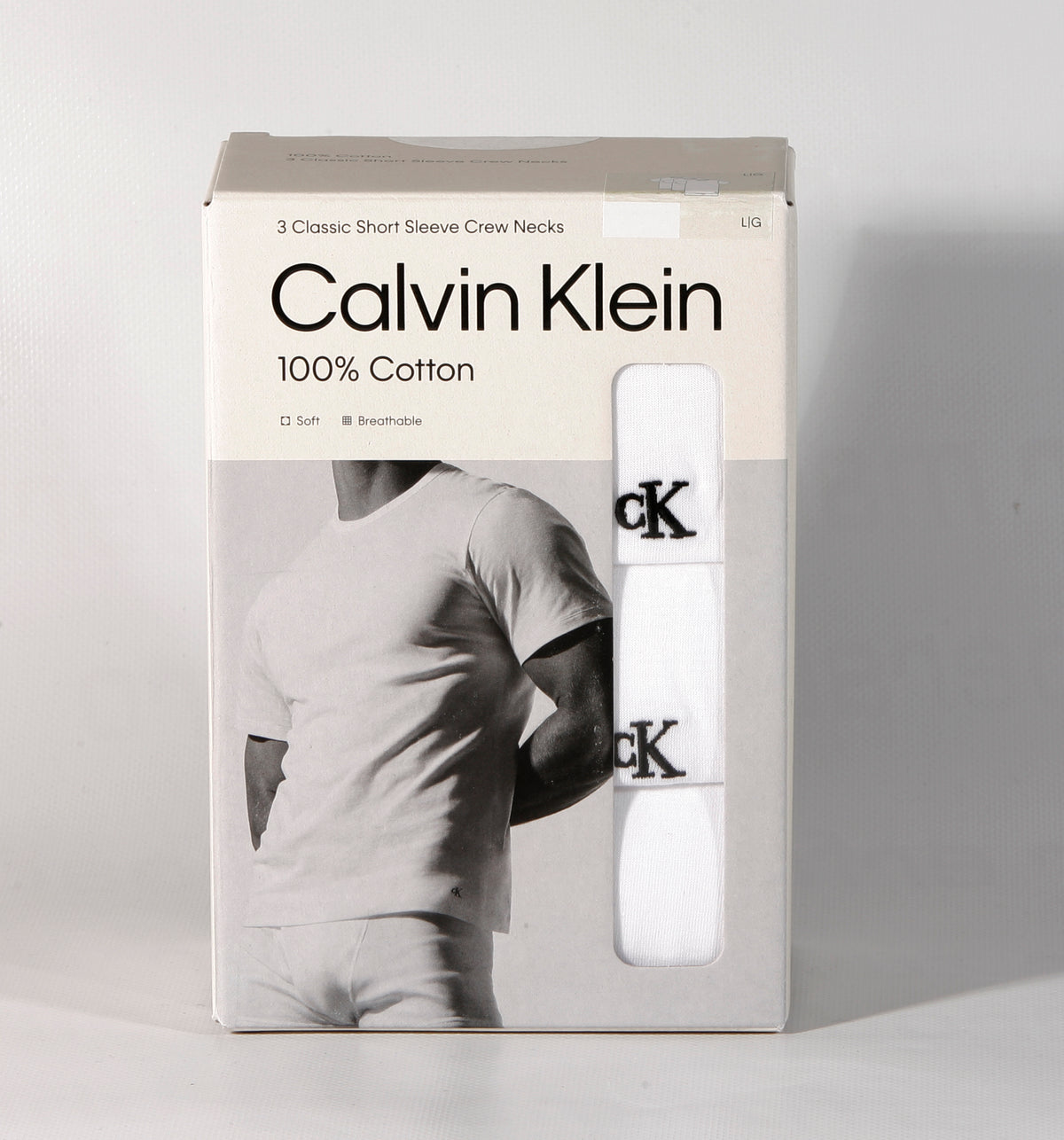 3er Pack CALVIN KLEIN Herren Kurzarm T-Shirts Rundhals Baumwolle LV00NB4051-100