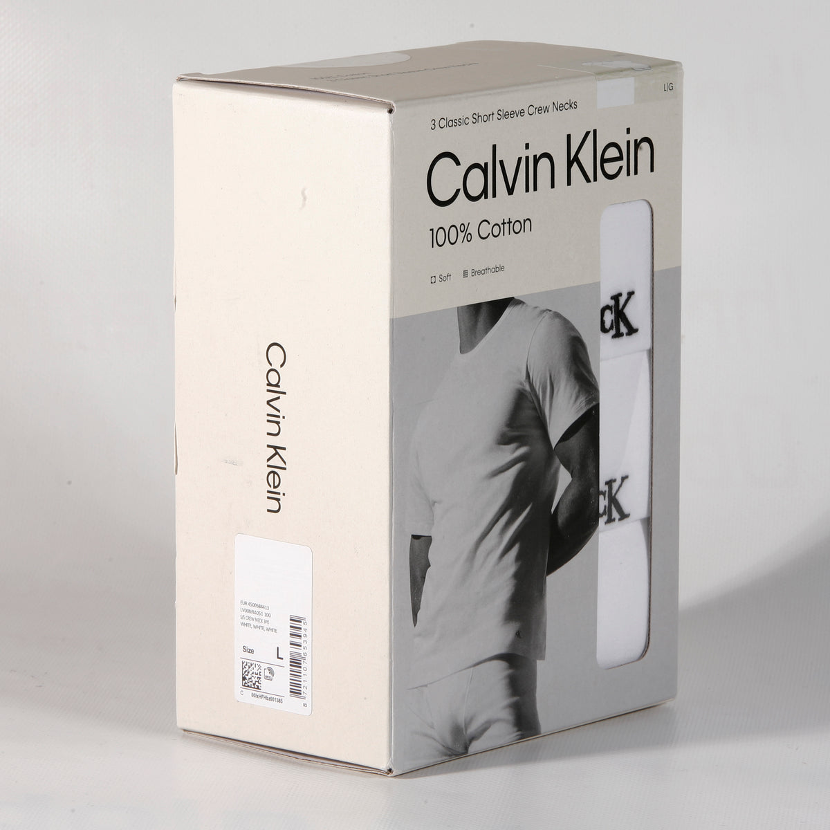 3er Pack CALVIN KLEIN Herren Kurzarm T-Shirts Rundhals Baumwolle LV00NB4051-001