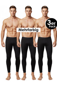 3er Pack Herren Lang Unterhose Winter Sport Freizeit Thermounterhose Mehrfarbig