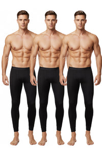 3er Pack Herren Lang Unterhose Winter Sport Freizeit Thermounterhose Mehrfarbig