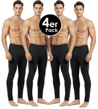 Herren Lang Unterhose Unterhemd Winter Sport Freizeit Thermounterhose Set Schwarz