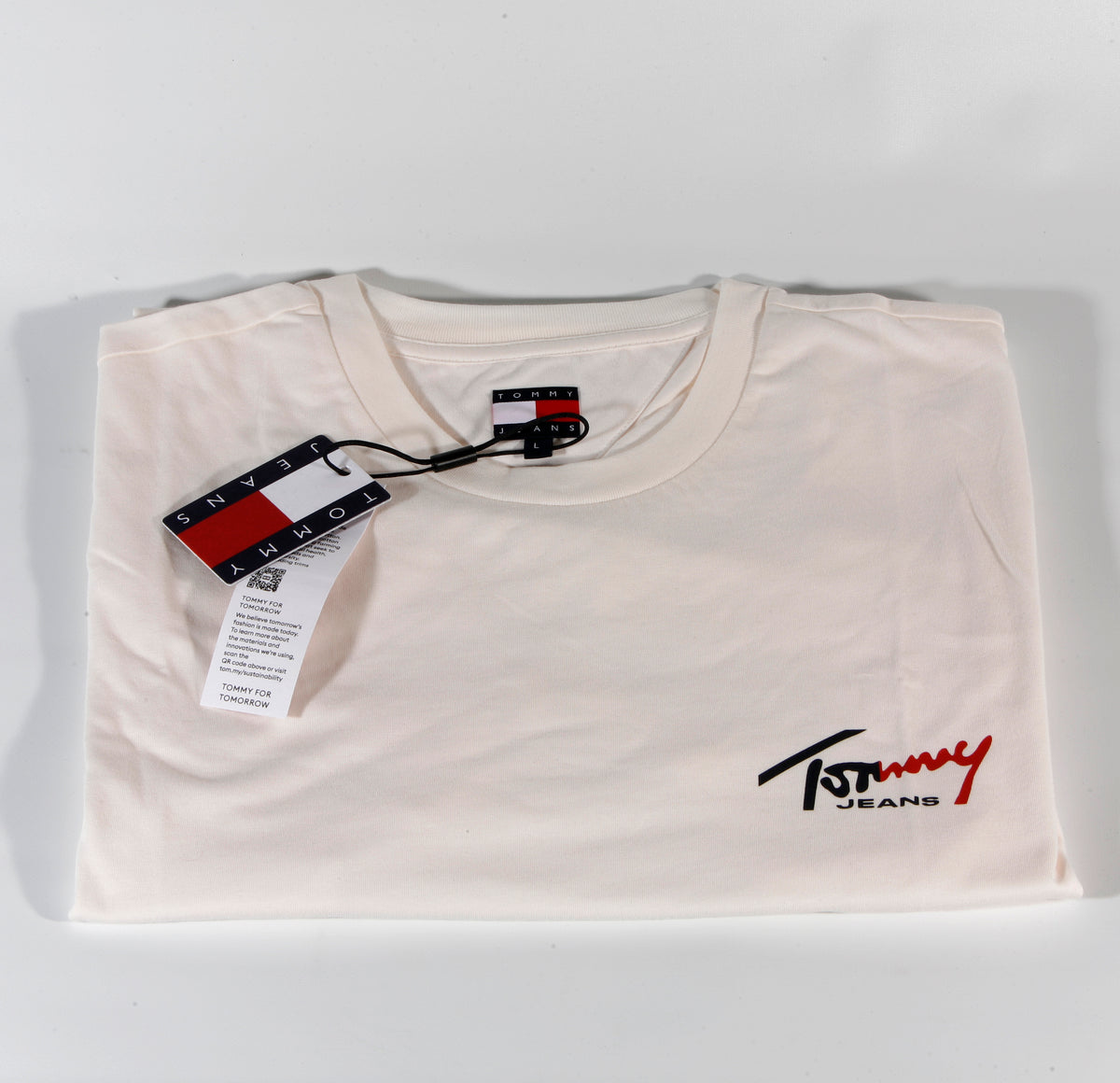 TOMMY HILFIGER T-Shirts Kurzarm Baumwolle TOMMY JEANS DM0DM22538 YBH Cremefarben