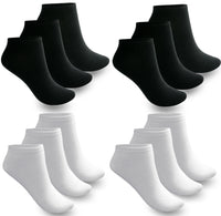 Sneacker Socken Freizeit Socken Herren Damen Baumwolle Schwarz Weiss YS
