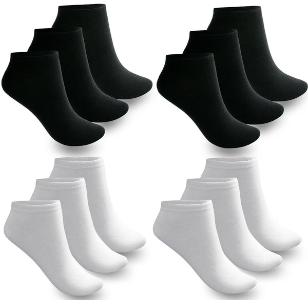 Sneacker Socken Freizeit Socken Herren Damen Baumwolle Schwarz Weiss YS