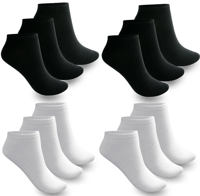 Sneacker Socken Freizeit Socken Herren Damen Baumwolle Schwarz Weiss YS