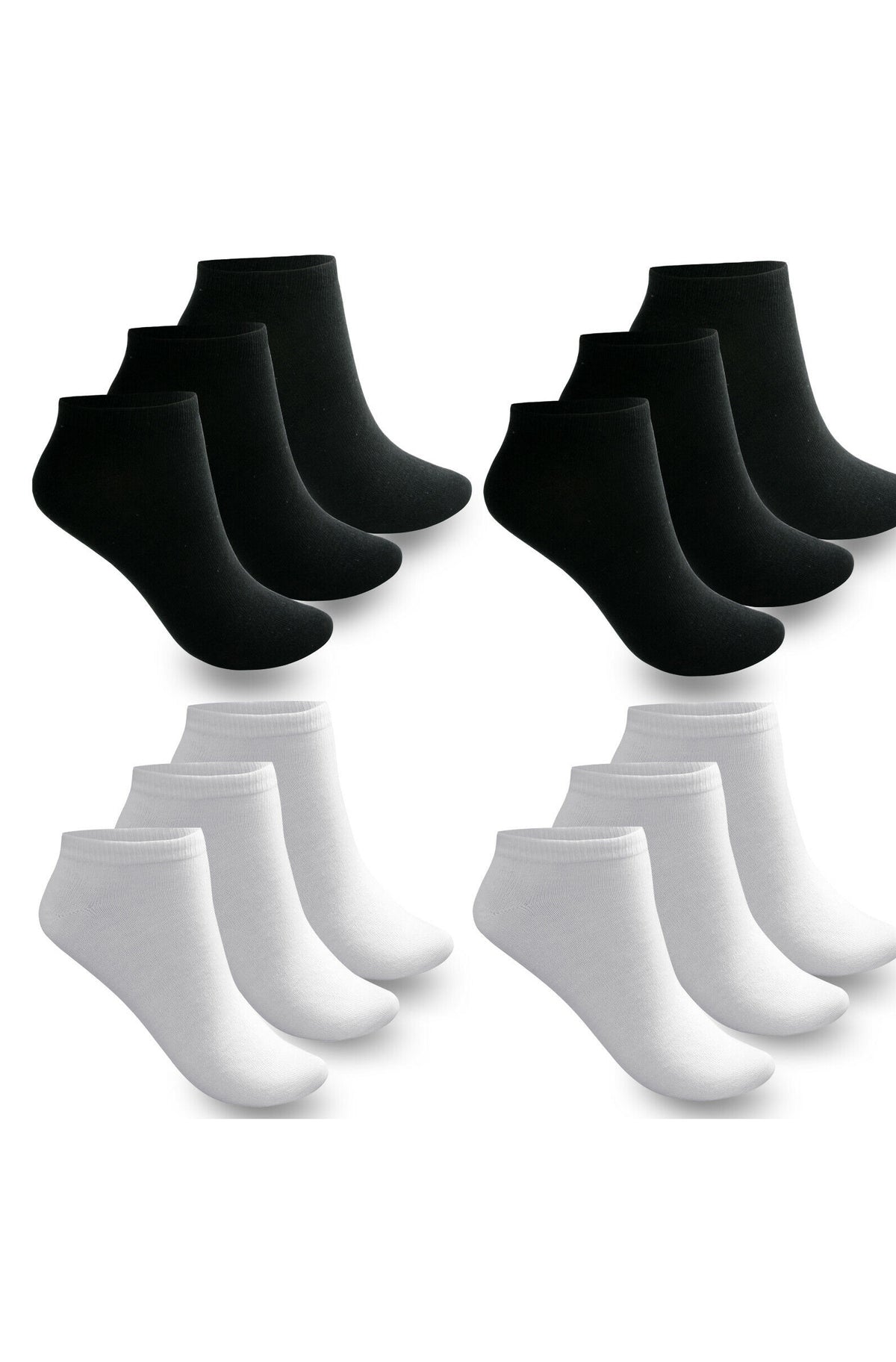 Sneacker Socken Freizeit Socken Herren Damen Baumwolle Schwarz Weiss YS