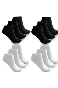Sneacker Socken Freizeit Socken Herren Damen Baumwolle Schwarz Weiss YS