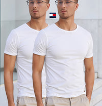 TOMMY HILFIGER 2er Pack Unterhemd Baumwolle Elasthan UM0UM03157_BI05F Weiß