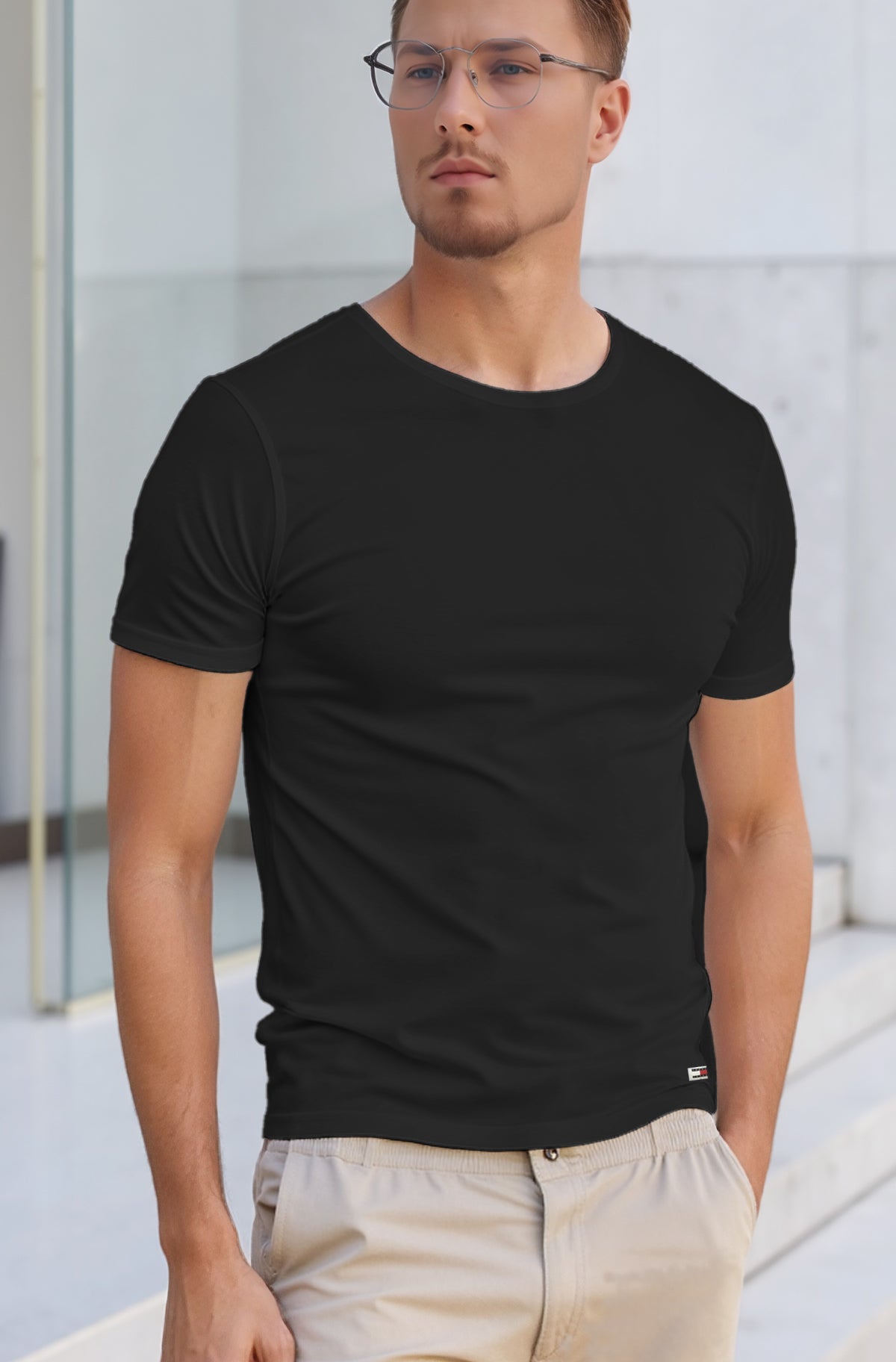 TOMMY HILFIGER 2er Pack Unterhemd Baumwolle Elasthan UM0UM03157_BI05F Schwarz