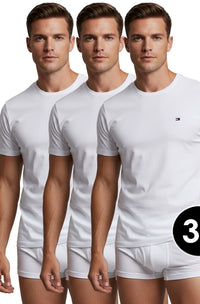 TOMMY HILFIGER Rundhals T-Shirts Kurzarm 100 % Baumwolle UM0UM03379-05E 3er Pack