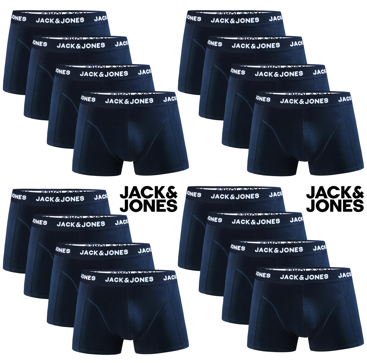 JACK & JONES Boxershorts Baumwolle Unterhose Unterwäsche Paket Boxer Dunkelblau
