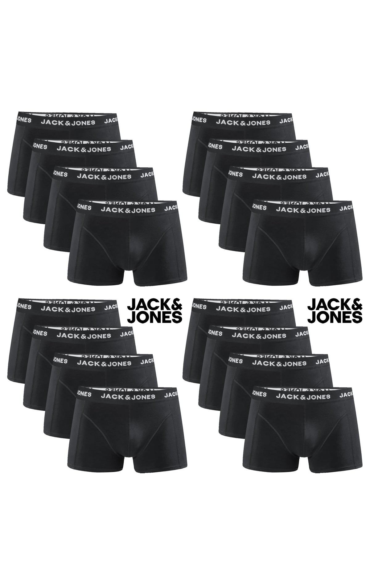 JACK & JONES Boxershorts Baumwolle Unterhose Unterwäsche Paket Boxer Schwarz