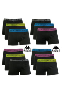 Kappa Boxershorts Retro Baumwolle Unterhose Unterwäsche Schwarz mit Farbe Bund