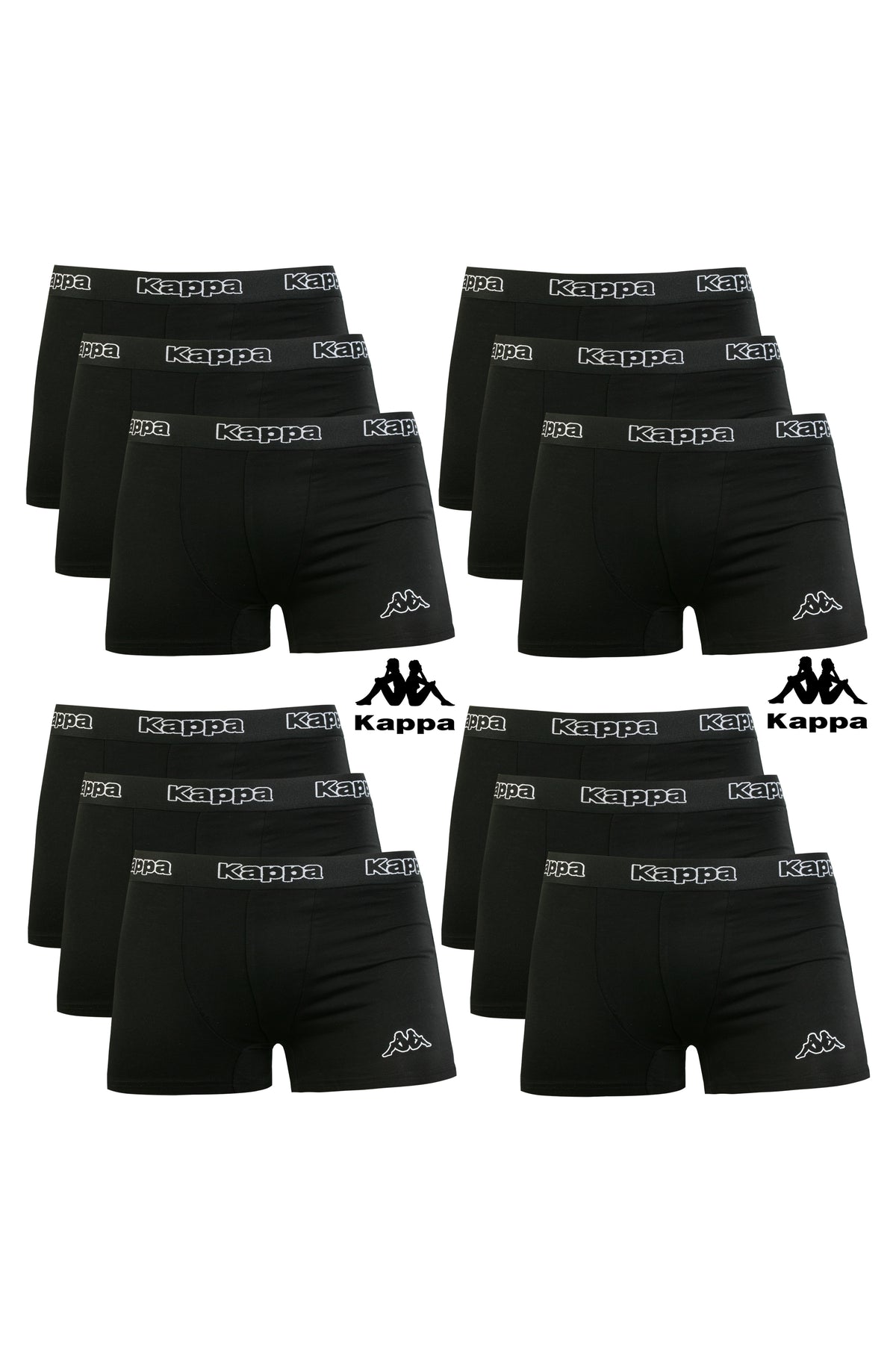 Kappa Boxershorts Retro Baumwolle Unterhose Unterwäsche Schwarz