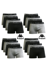 Kappa Boxershorts Retro Baumwolle Unterhose Unterwäsche Schwarz und Graumeliert
