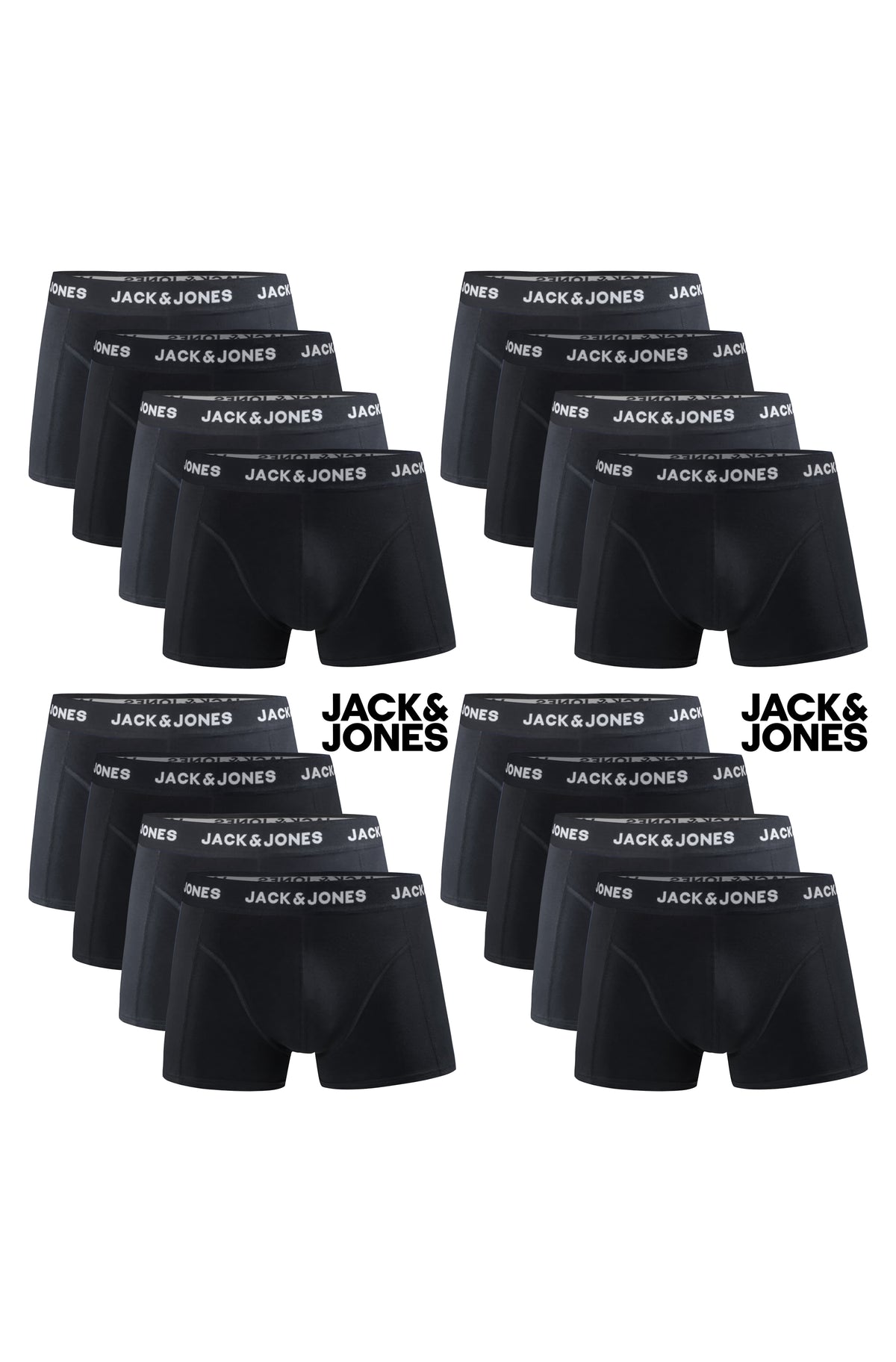 JACK & JONES Boxershorts Baumwolle Elasthan Unterhose Cotton Stretch Schwarz und Anthrazit