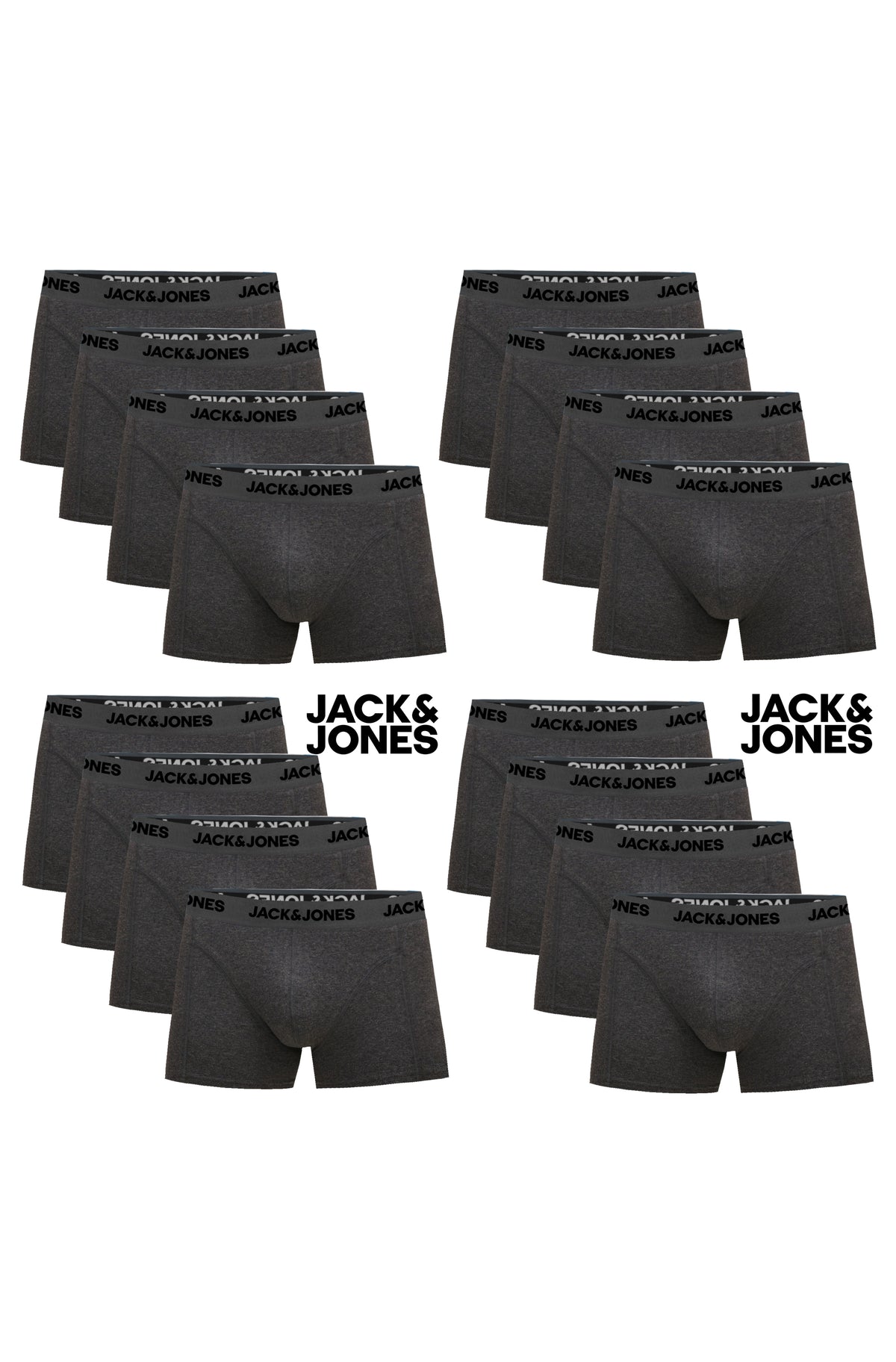JACK & JONES Boxershorts Baumwolle Unterhose Unterwäsche Paket Boxer Graumeliert
