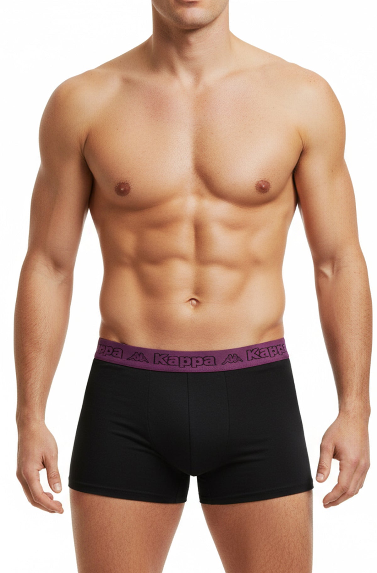 Kappa Boxershorts Retro Baumwolle Unterhose Unterwäsche Schwarz mit Farbe Bund