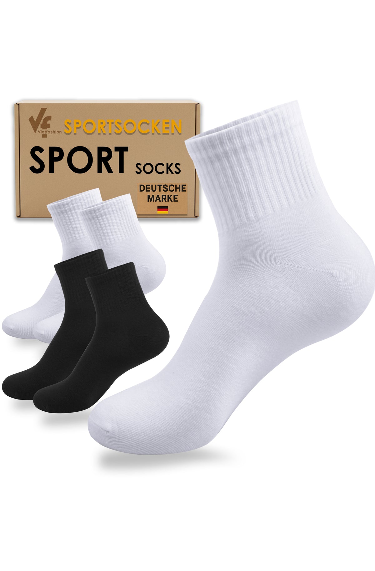 5 bis 50 Paar Sportsocken Herren Damen Tennissocken Socken Baumwolle Kurz Socken