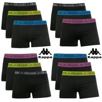 Kappa Boxershorts Retro Baumwolle Unterhose Unterwäsche Schwarz mit Farbe Bund
