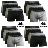 Kappa Boxershorts Retro Baumwolle Unterhose Unterwäsche Schwarz und Graumeliert