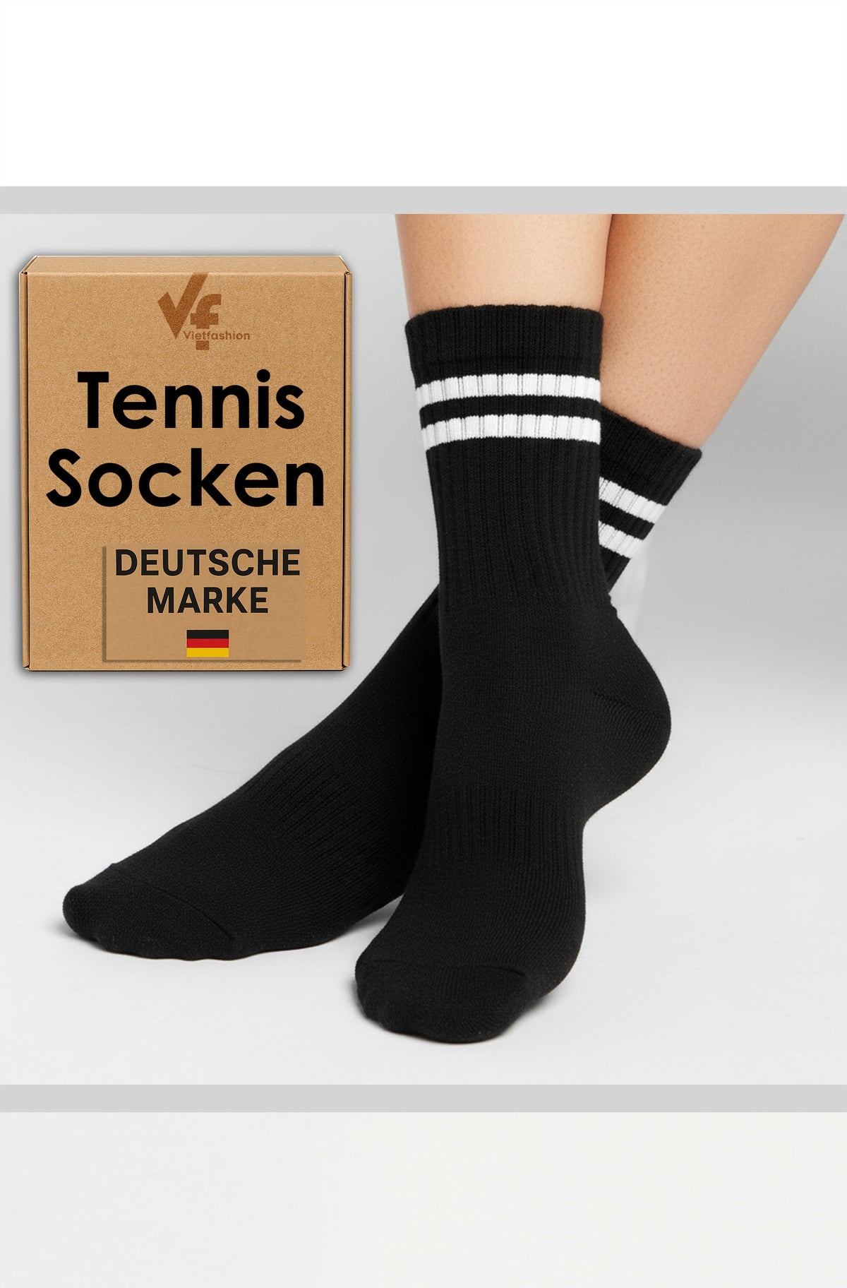 5 bis 50 Paar TENNISSOCKEN Sportsocken Herren Damen Socken Baumwolle Schwarz