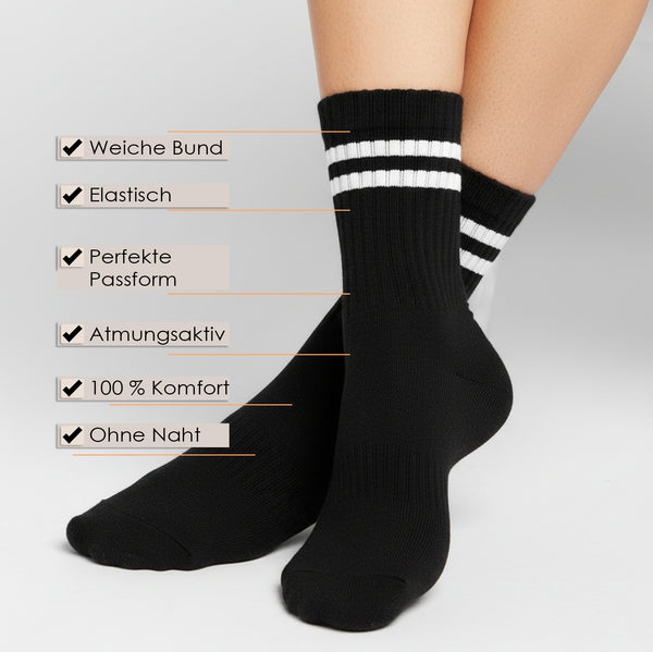 5 bis 50 Paar TENNISSOCKEN Sportsocken Herren Damen Socken Baumwolle Schwarz