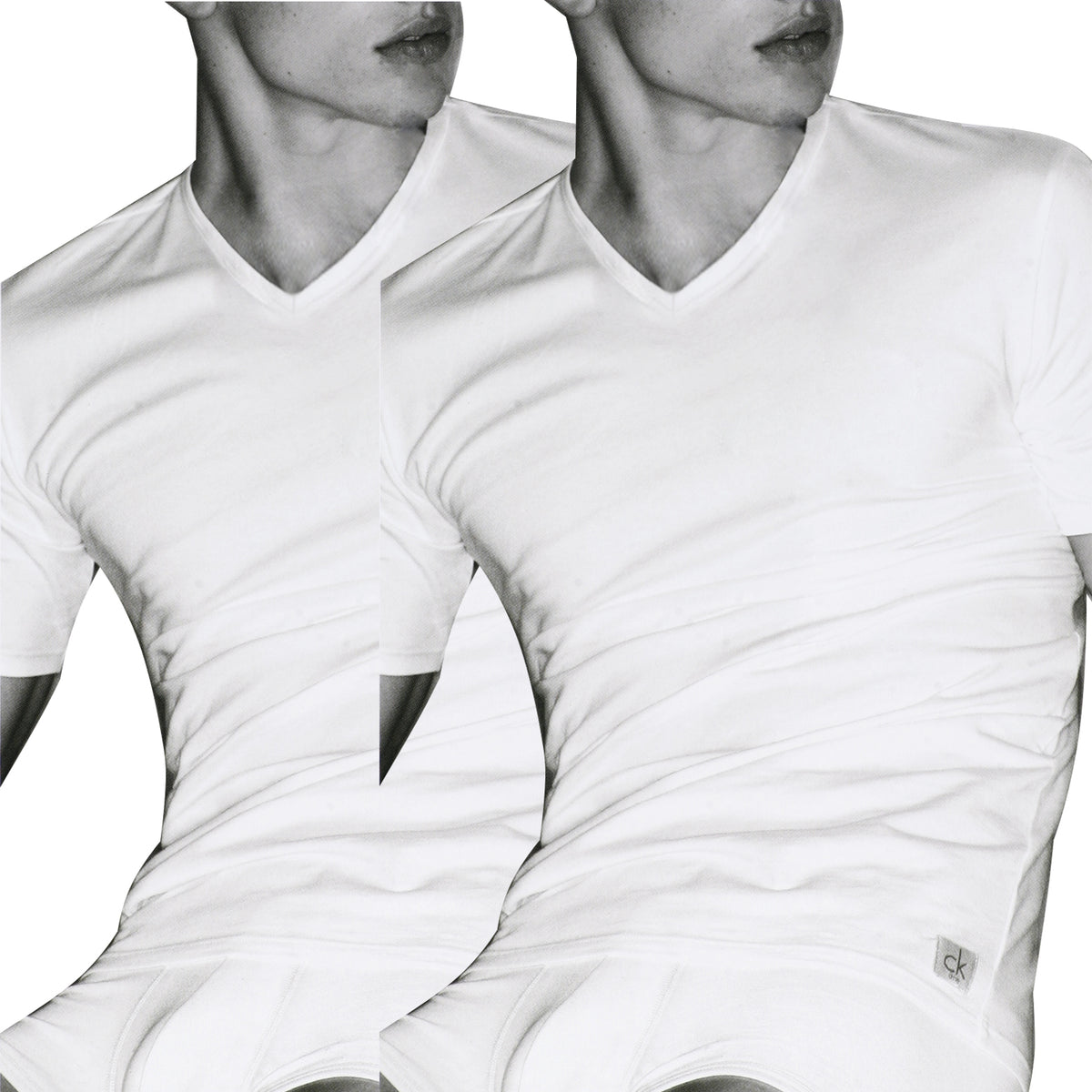 2er Pack Calvin Klein ONE T-Shirts Baumwolle Unterwäsche Unterhemd RUND-Neck