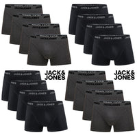 JACK & JONES Boxershorts Baumwolle Elasthan Unterhose Cotton Stretch Schwarz und Graumeliert