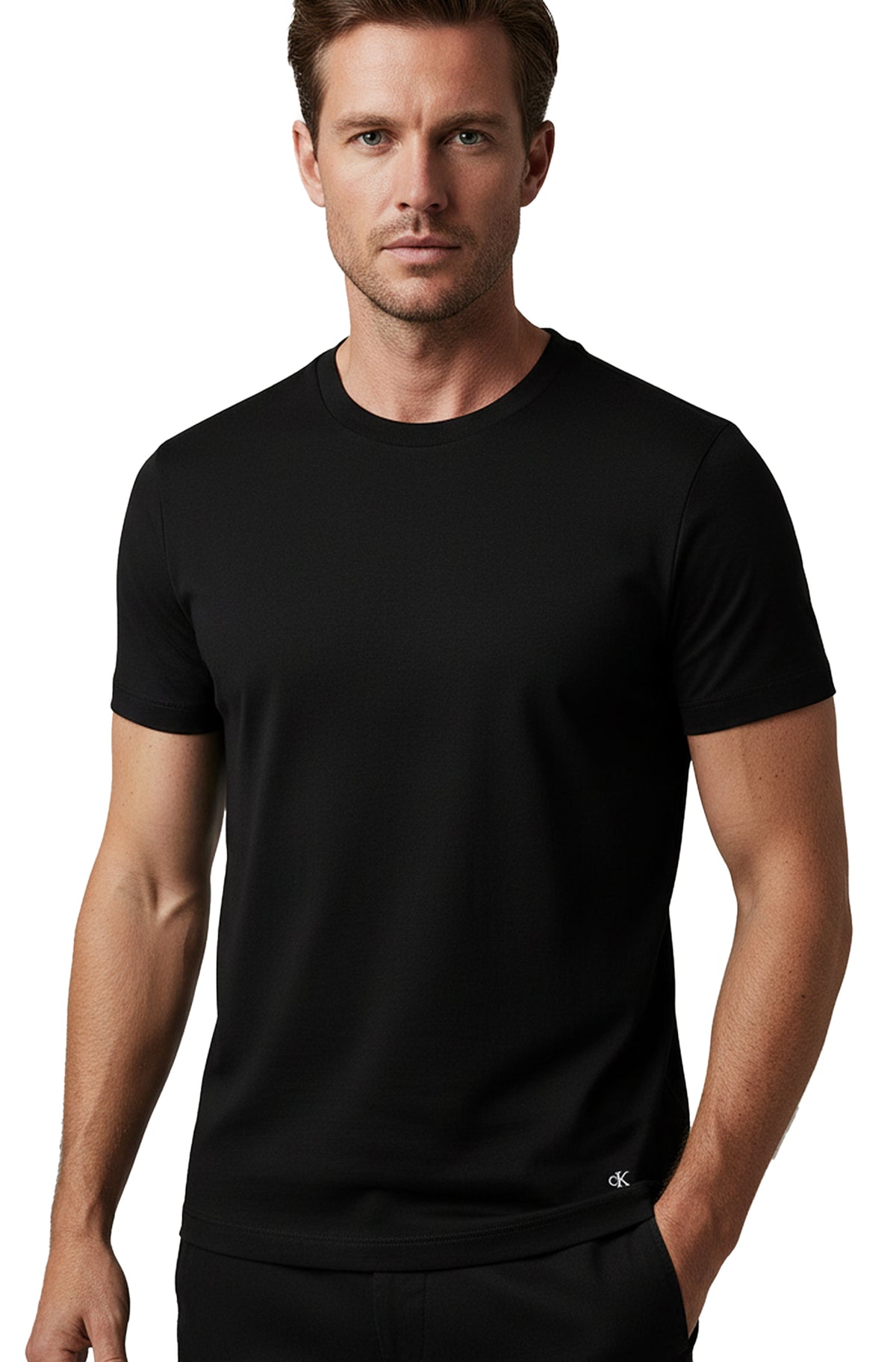 3er Pack CALVIN KLEIN Herren Kurzarm T-Shirts Rundhals Baumwolle LV00NB4051-001