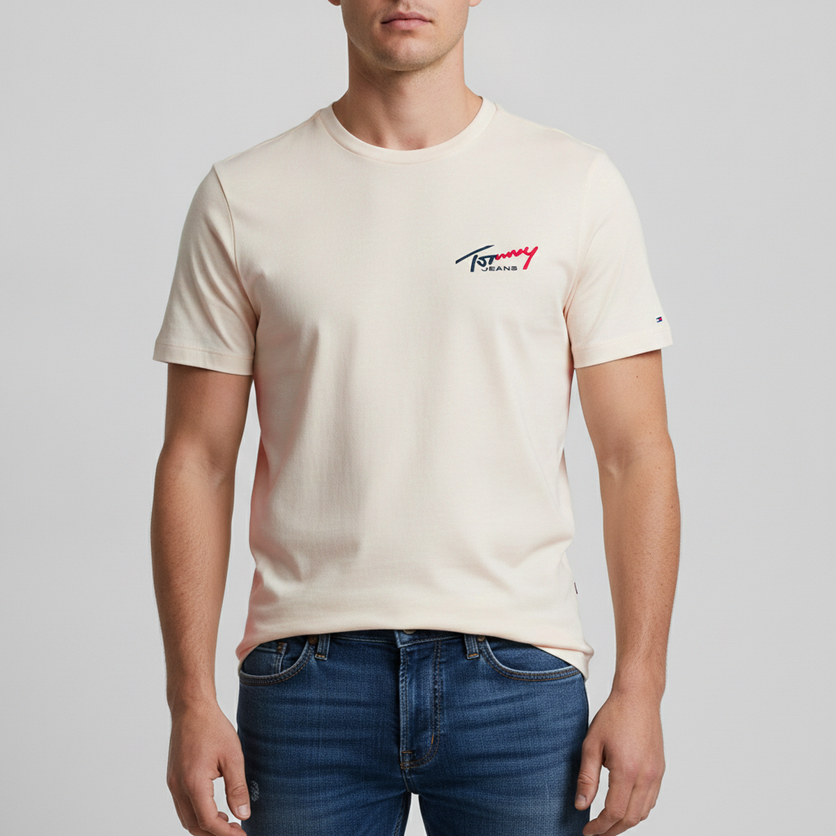 TOMMY HILFIGER T-Shirts Kurzarm Baumwolle TOMMY JEANS DM0DM22538 YBH Cremefarben
