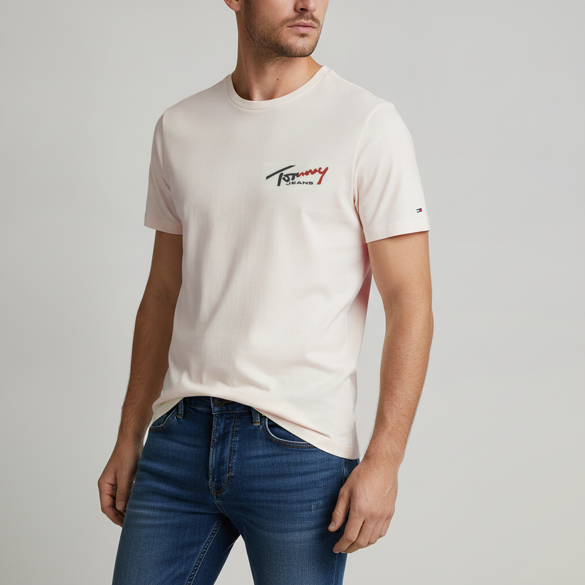 TOMMY HILFIGER T-Shirts Kurzarm Baumwolle TOMMY JEANS DM0DM22538 YBH Cremefarben
