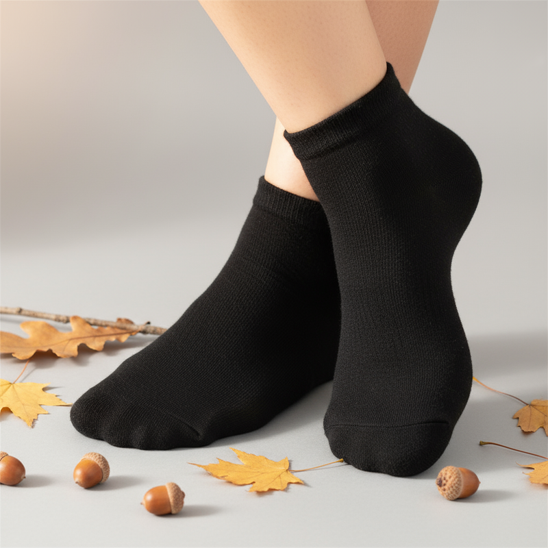 Sneacker Socken Freizeit Socken Herren Damen Baumwolle Schwarz Weiss YS