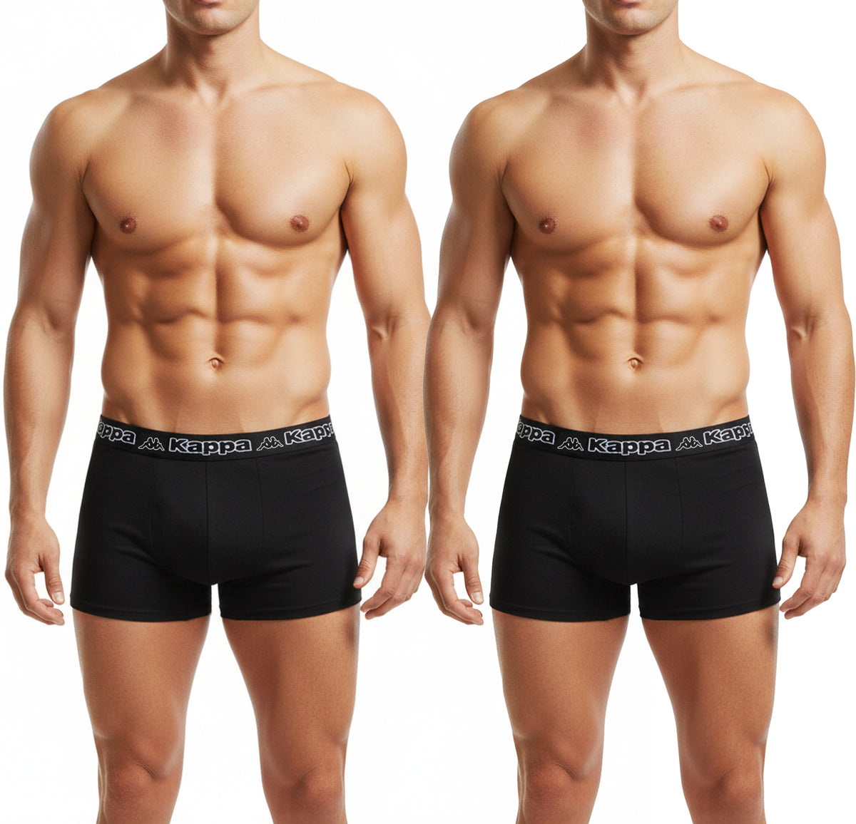 Kappa Boxershorts Retro Baumwolle Unterhose Unterwäsche Schwarz mit Farbe Bund