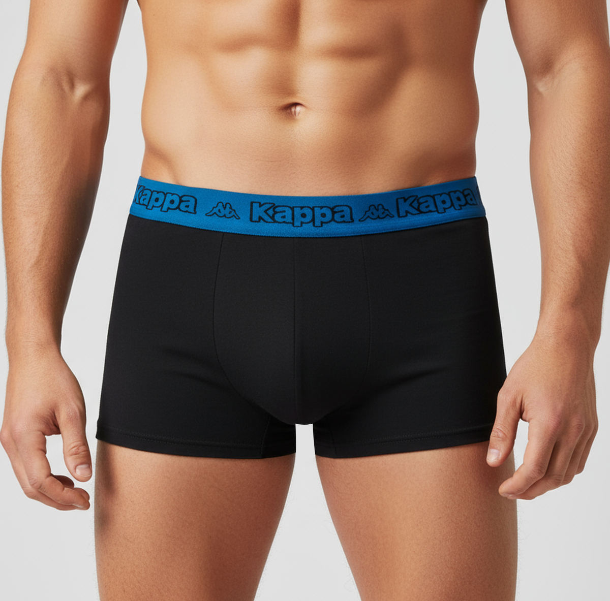 Kappa Boxershorts Retro Baumwolle Unterhose Unterwäsche Schwarz mit Farbe Bund