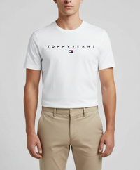 TOMMY HILFIGER T-Shirts Kurzarm Baumwolle TOMMY JEANS DM0DM20744 YBR Weiß