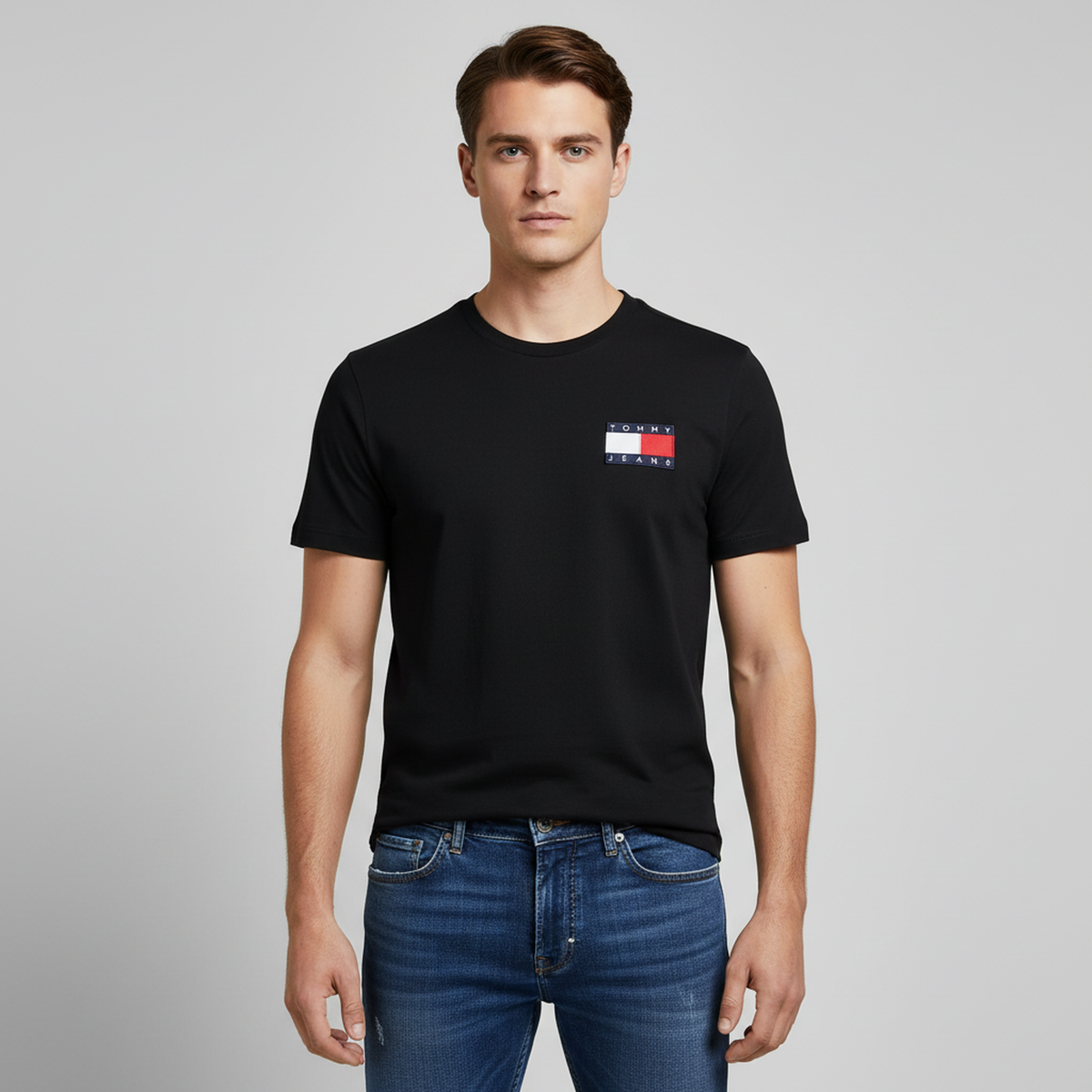 TOMMY HILFIGER T-Shirts Kurzarm Baumwolle TOMMY JEANS DM0DM20740 BDS Schwarz