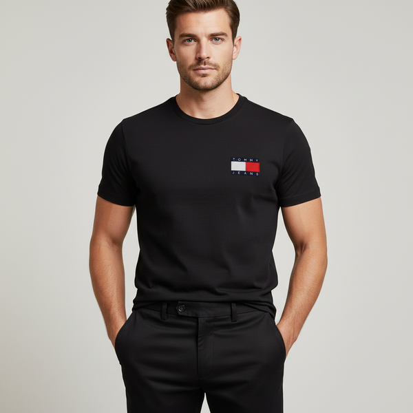 TOMMY HILFIGER T-Shirts Kurzarm Baumwolle TOMMY JEANS DM0DM20740-NEBDS Schwarz