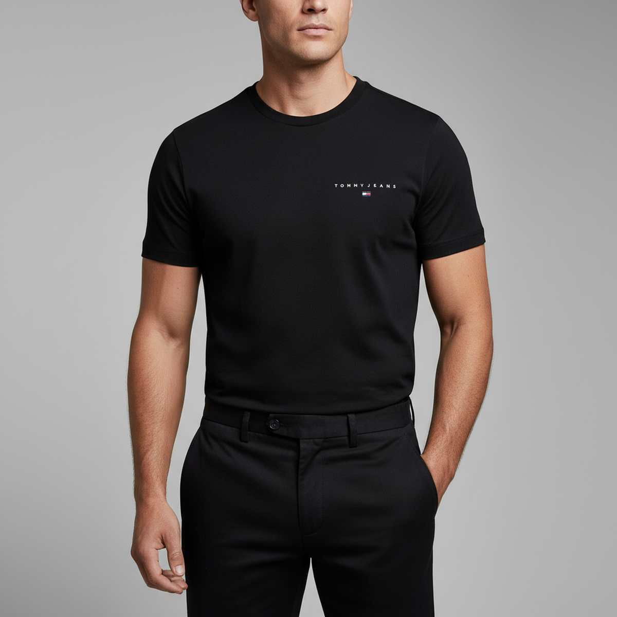 TOMMY HILFIGER T-Shirts Baumwolle TOMMY JEANS DM0DM21780 BDS Schwarz