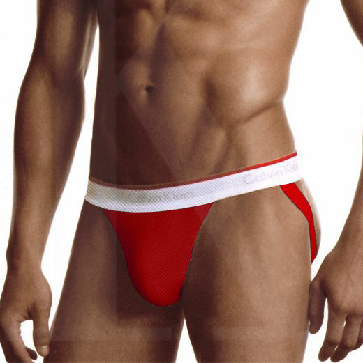 Calvin Klein Tech Active Hip Briefs CoolMax Rot mit Weiss U2726A 52W